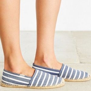 Soludos Blue and White Espadrilles